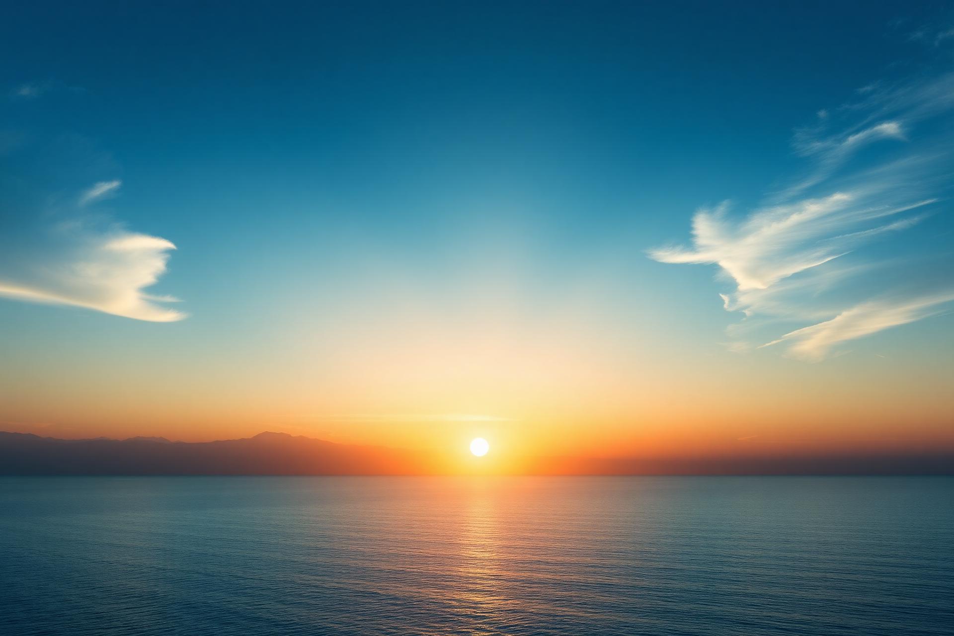 Nascer do sol sobre o horizonte sereno